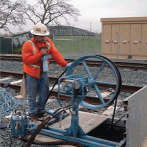 Pull tape in use